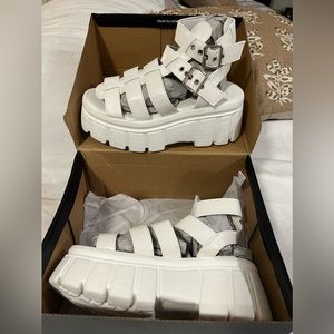 Ready Salted chunky combat sandals. Size 7.